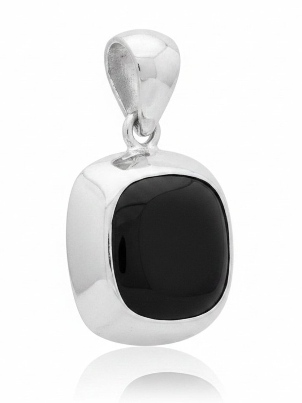 2" Sterling Silver Enhancer with Onyx-like stone.